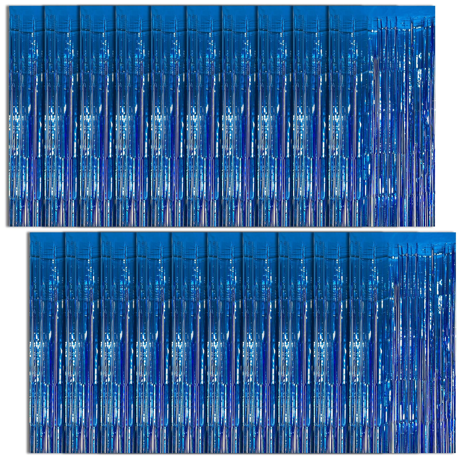20 Pack Foil Curtain Backdrop Blue Metallic Tinsel