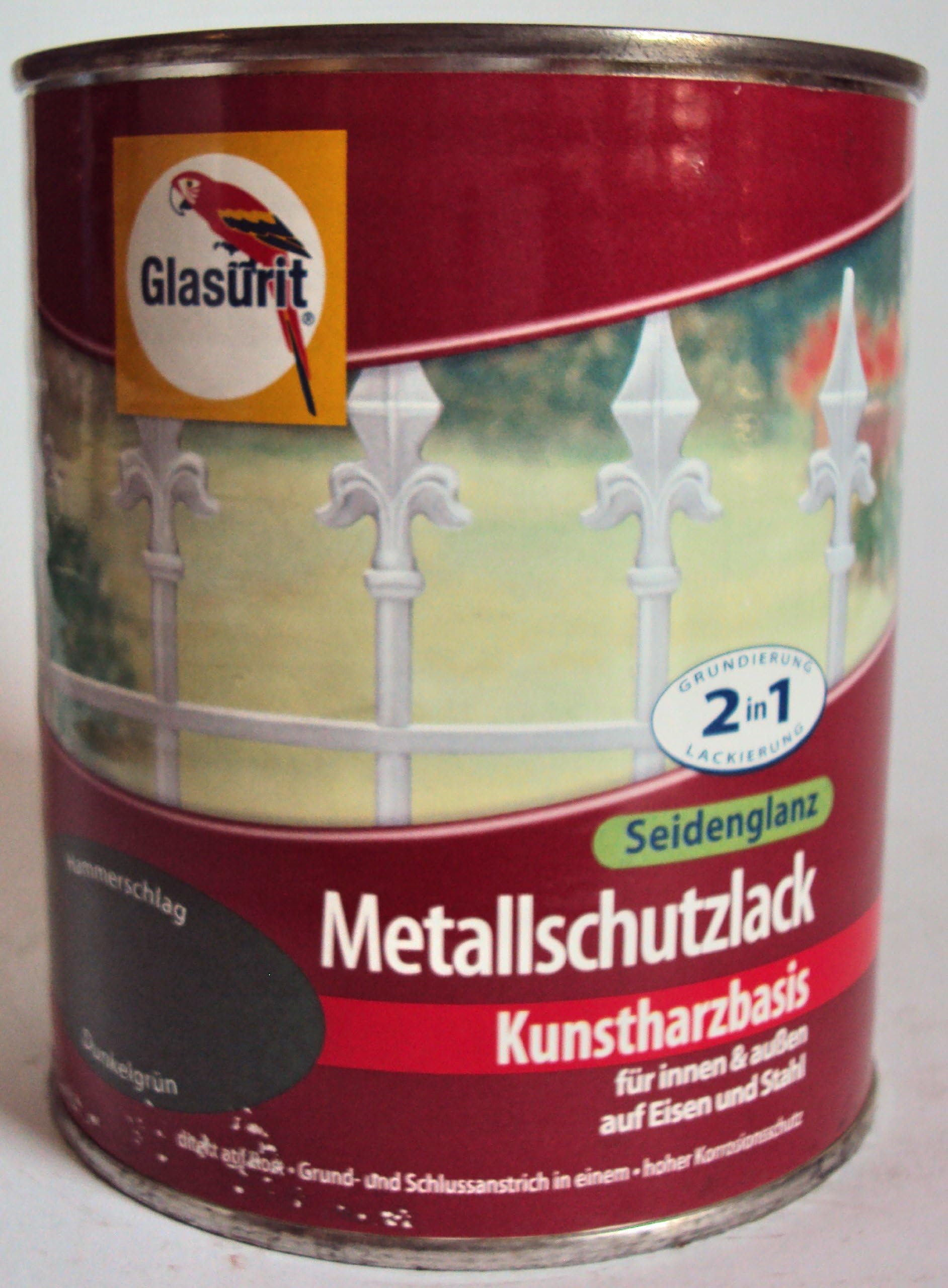GLASURIT Metal One Hammered Protective Finish 2 in 1 Primer and Finish Dark Green Silk Pure 250 ml