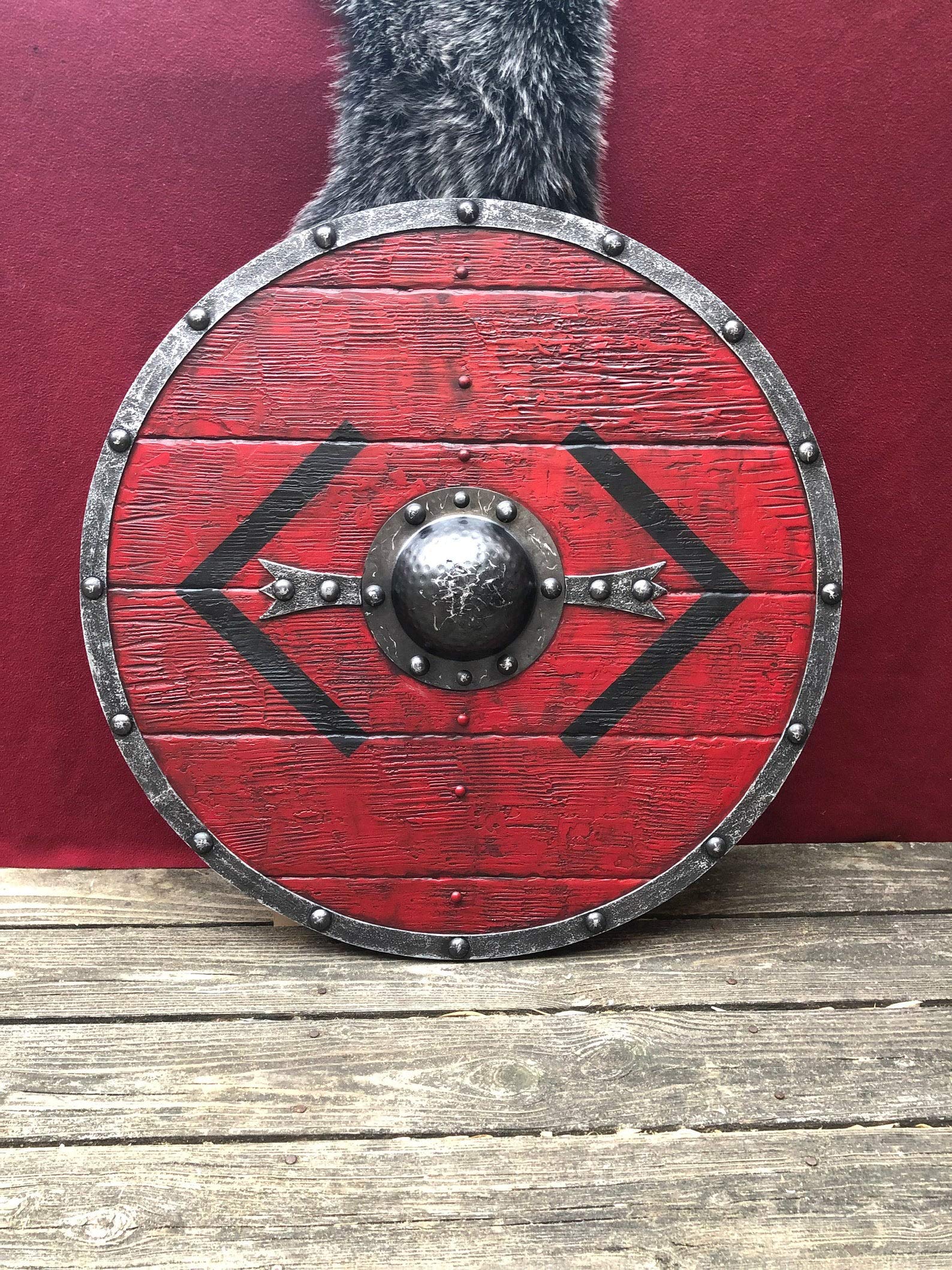Buy Medieval Bjorn Ironside Battleworn Viking Shield Handmade Wooden