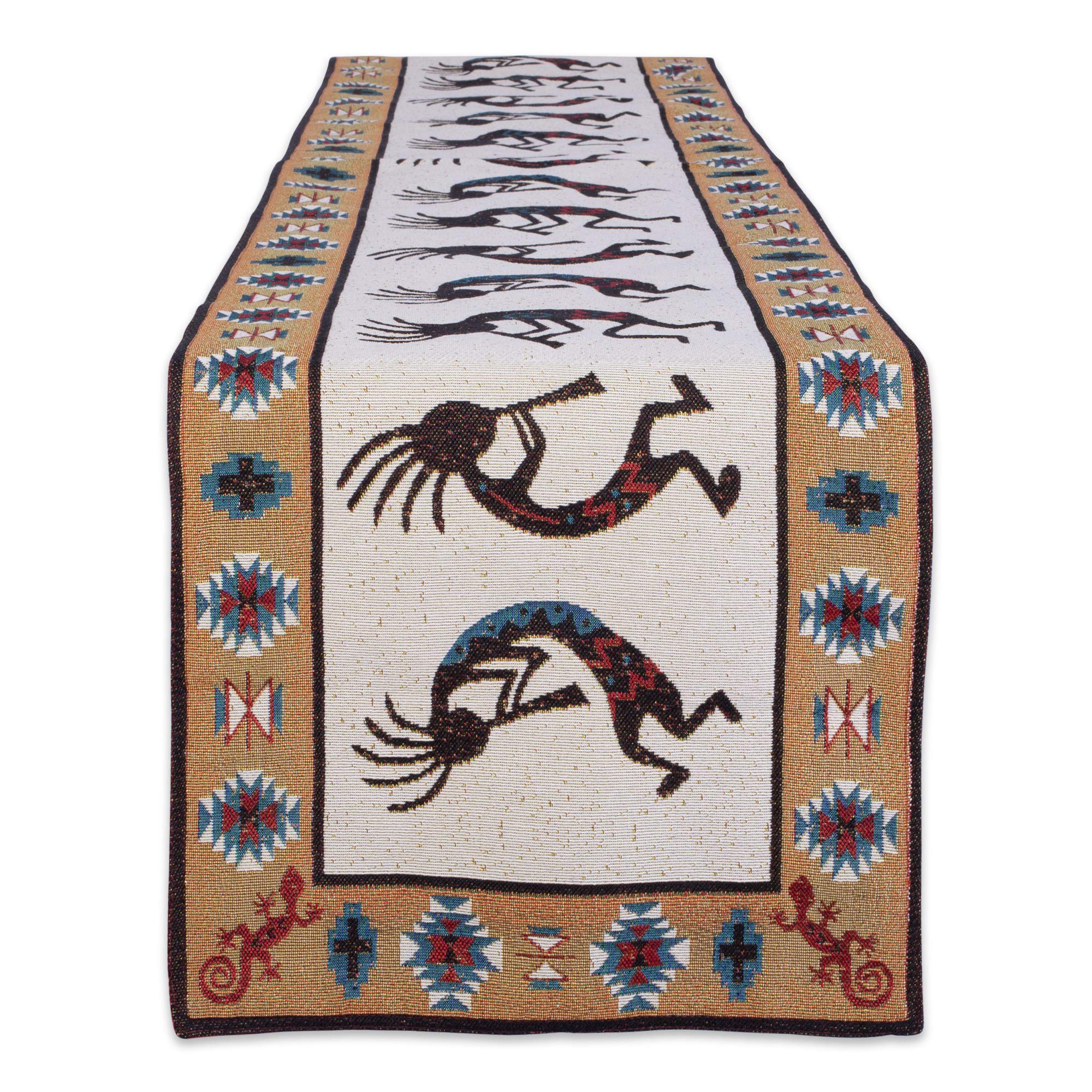 DII Southwest Hacienda Stripe, Cotton, Kokopelli Tapestry, Table Runner, 13 x 72
