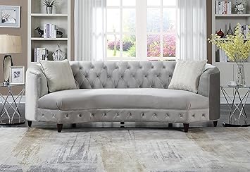Amazon Com Iconic Home Leeba Kidney Shaped Club Sofa Tufted