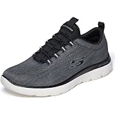Skechers Men's Summits Louvin Sneaker | Casual, Memory Foam, Machine Washable, Bungee Slip-On