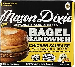 Mason Dixie Biscuit Co Frozen Sandwich Bagel Chicken Sausage, Egg, Cheese, 3.7 Ounce