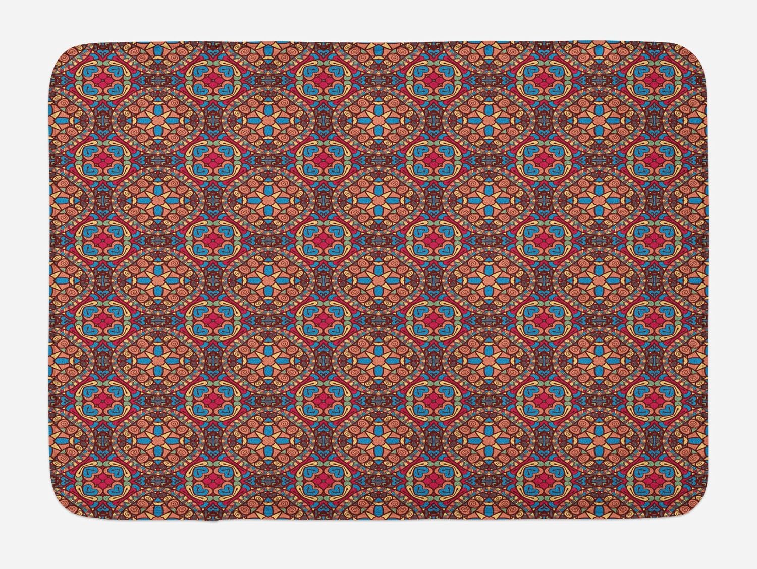 Ambesonne Vintage Bath Mat, Retro Bohemic Eastern Image