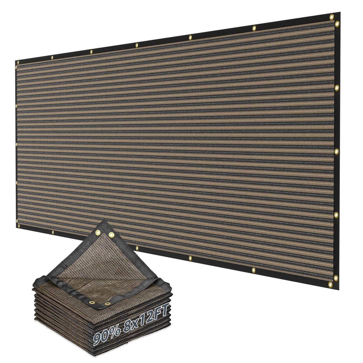 90% Sun Shade Cloth, Kesfitt 8x12FT Garden Shade Cover with Reinforced Grommets, Mesh Tarp Sun Privacy Screen for Greenhouse, Plant, Pergola, and Backyard Patio Sunshade Image