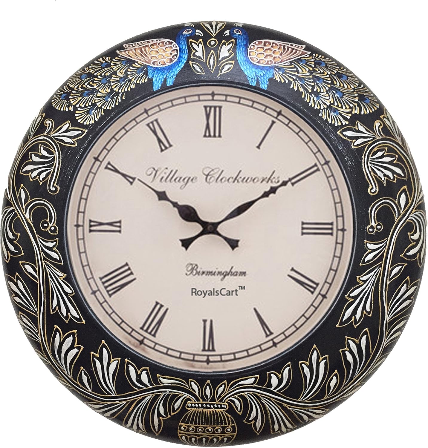Buy Royalscart Wooden Peacock Painting Analog Wall Clock (45 cm X 3 cm