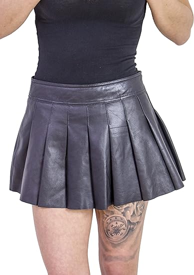 Lederrock Janet Damen echtem Lamm Nappa Leder Minirock Partyrock