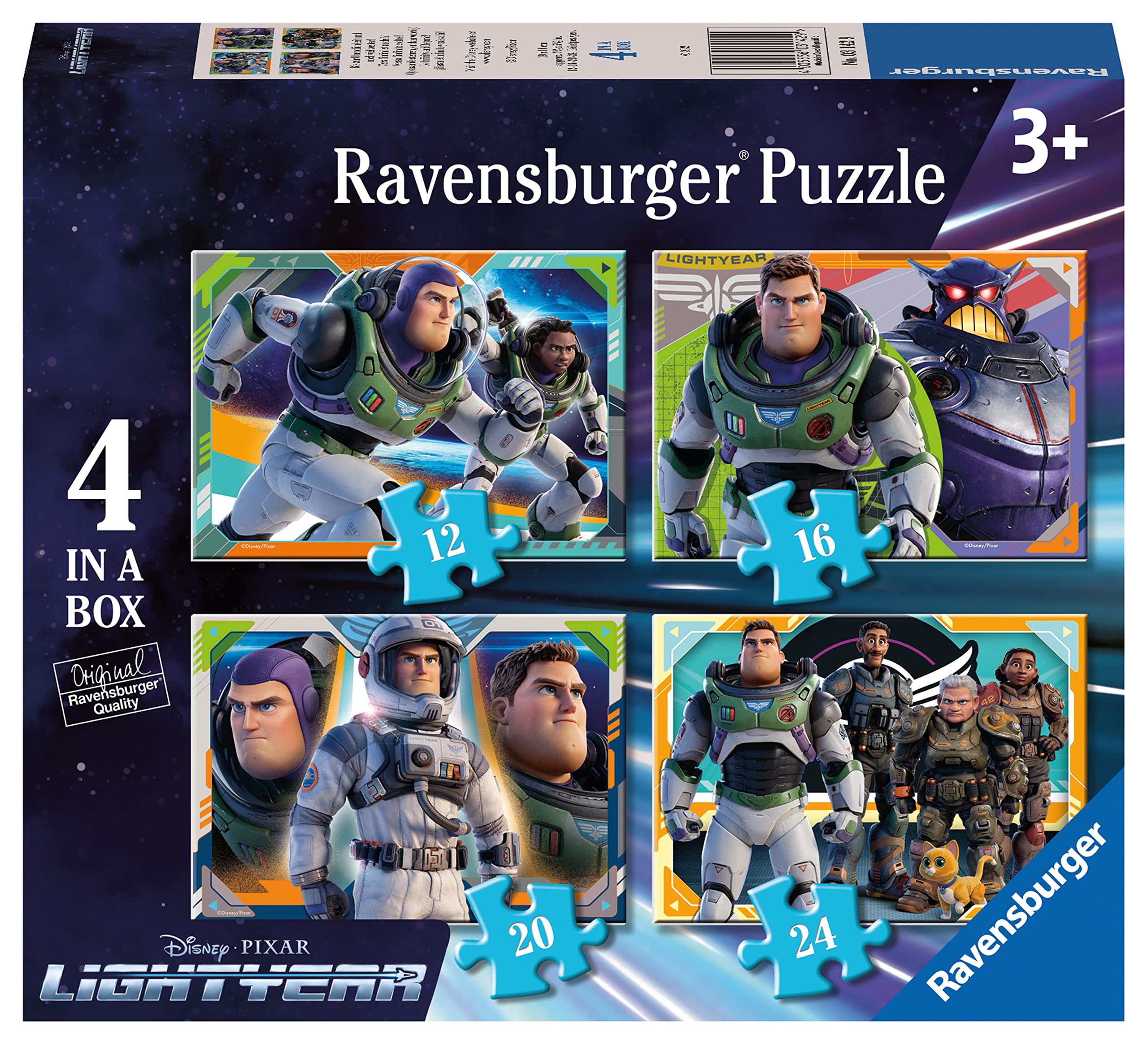 Ravensburger Disney Pixar Buzz Lightyear Jigsaw Puzzles for Kids Age 3 Years Up - 4 in a Box (12, 16, 20, 24-piece) [Amazon Exclusive]