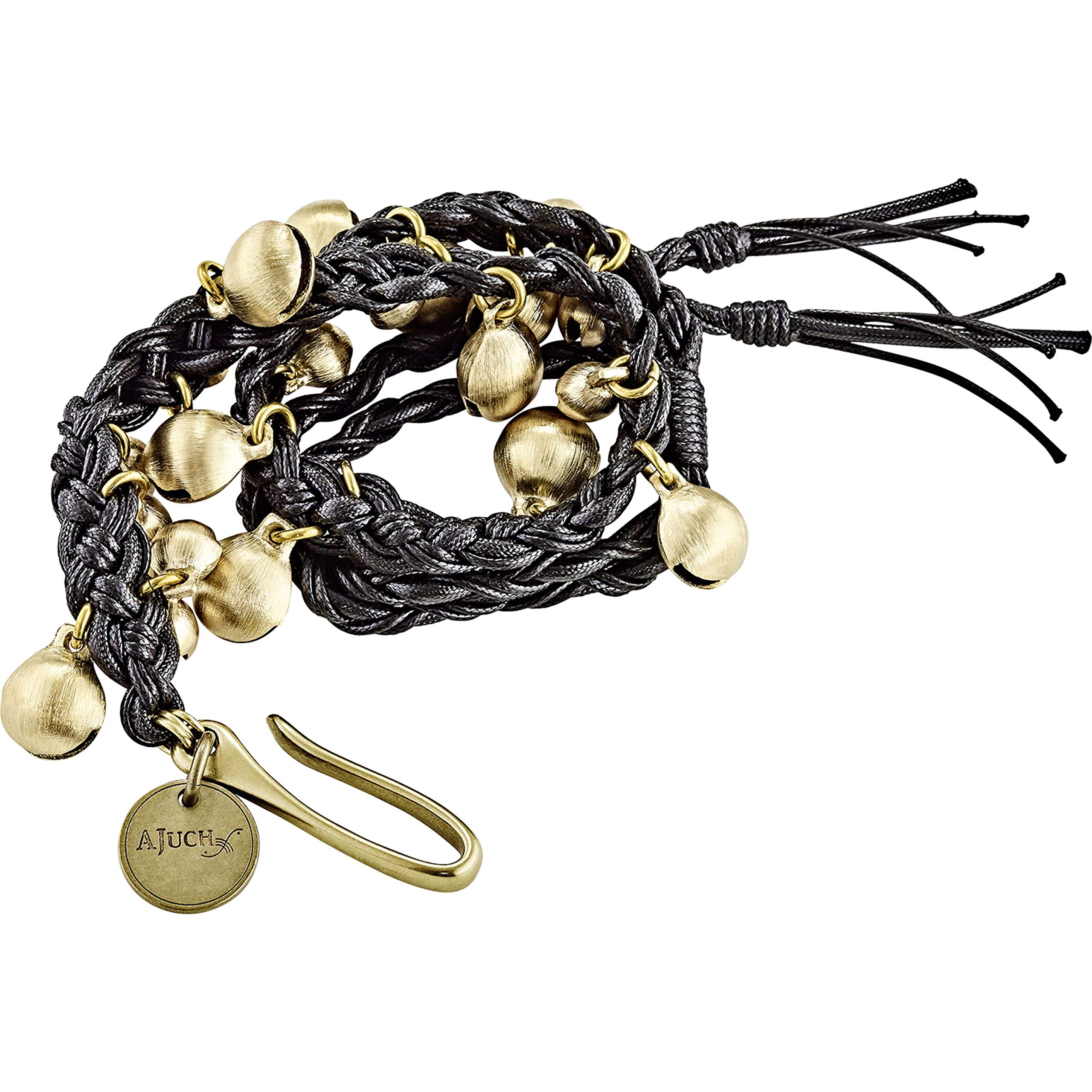 Meinl Cymbals Ajuch Brass Bells - Medium-Large Bell Tambourine Sound Effect for Drum Kit - Including Linen Bag - Brass, Multicoloured (MABM)