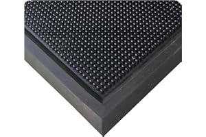Wearwell Natural Rubber 222 Anti-Fatigue Footbath Mat, for Food Processing Facilities, 3/4" Edges, 1/2in x 15.75in x 23.625in, Black