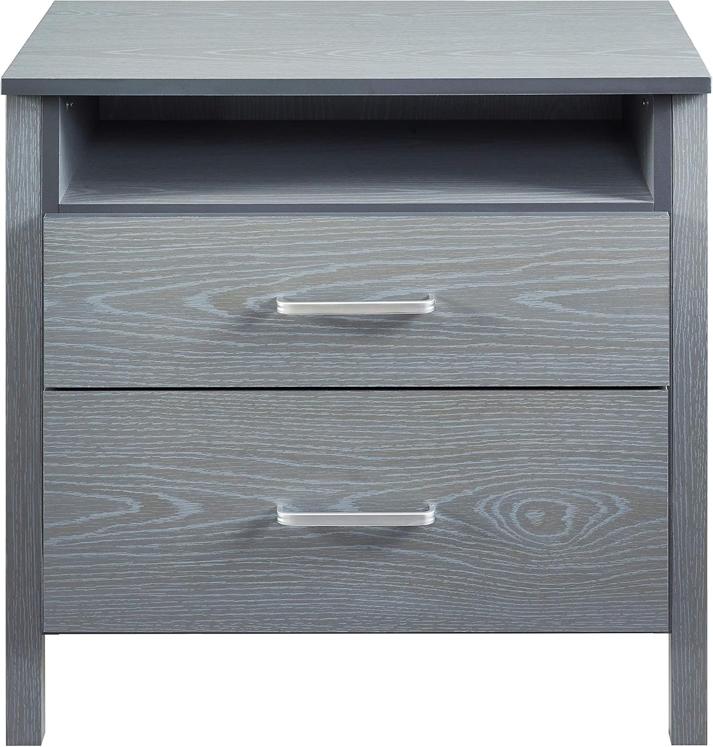 Grey 2 Drawer Wood Nightstand Plywood Drawers Wood Frame Silver Drawer Handles Bedroom Bedside Table Metal Ball Bundle With Our Expert Guide With Tips For Home Arrangement Amazon Ca Home Kitchen