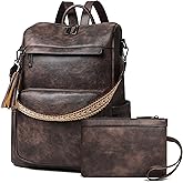 Shrrie Vegan Leather Laptop Backpack for Women 15.6 inch Work Backpack Fashion Travel Backpack Purse for Travel College Work