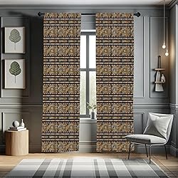 Lunarable African Curtains, Traditional Hand Drawn