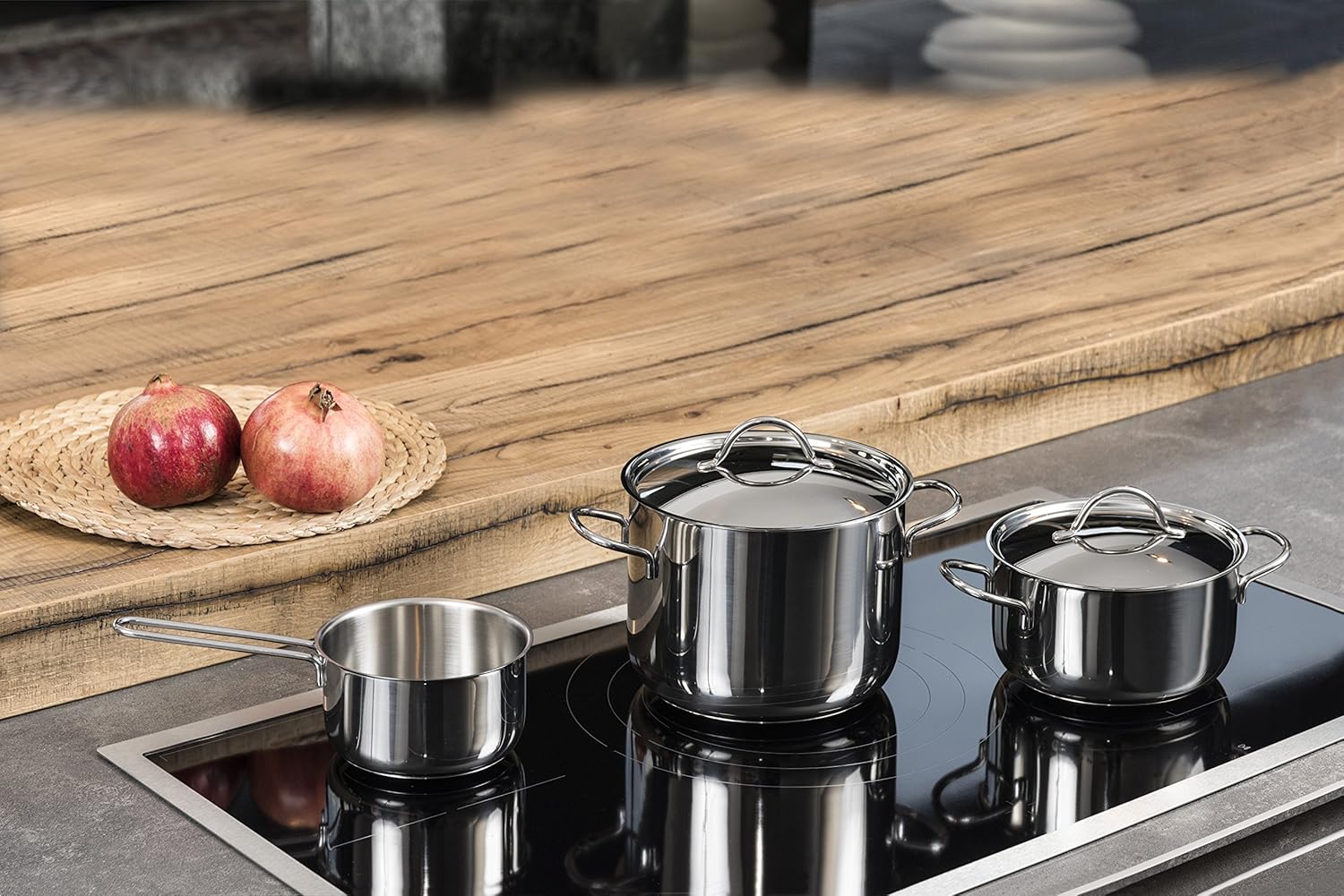 Barazzoni Cuocimania 6 Piece Set Pot 18 cm, Saucepan 18 cm, Saucepan 22