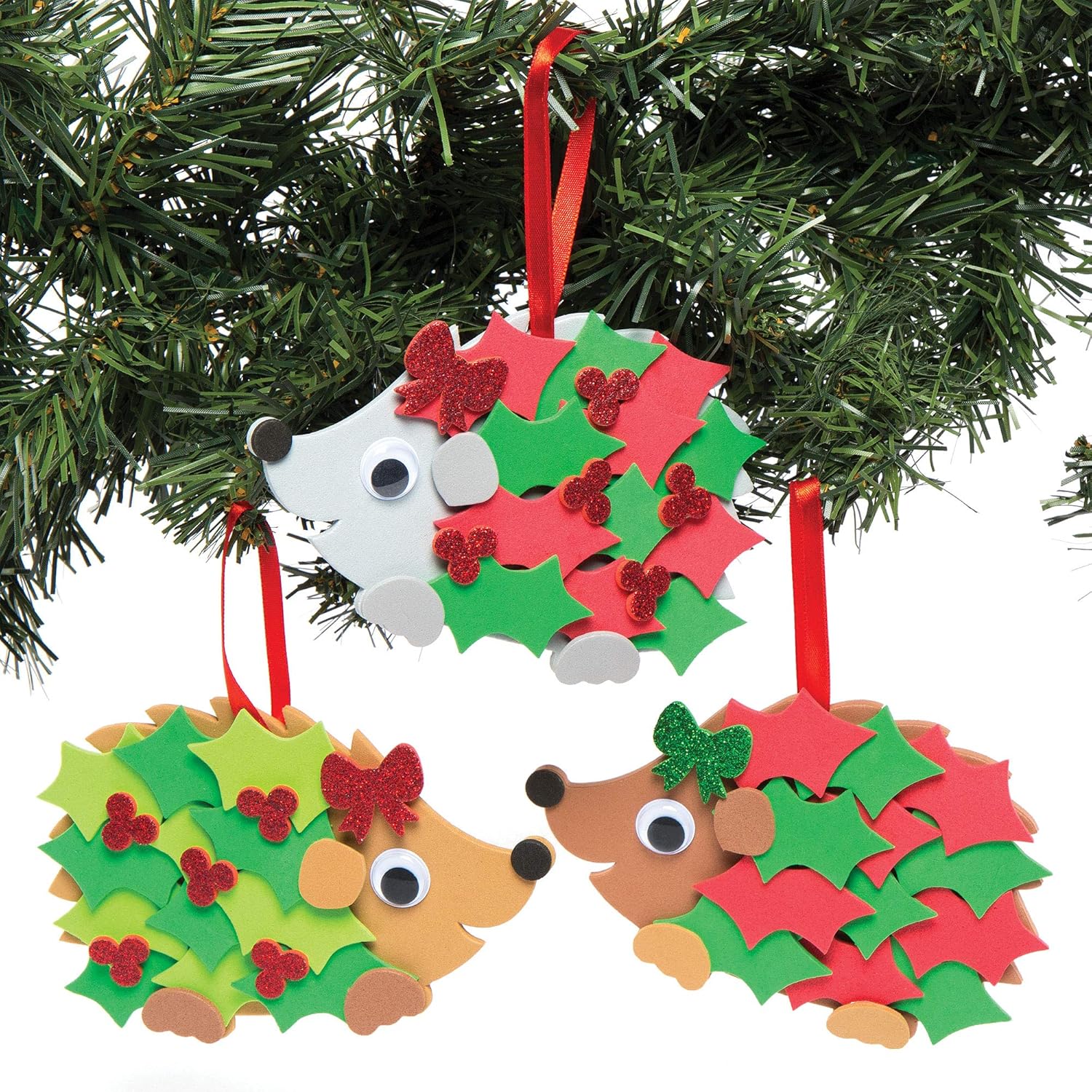 Amazon Co Jp クリスマスツリー はりねずみ スポンジ オーナメント デコレーション 工作キット 5個入り 子どもたちの手作りに おもちゃ