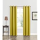 Sun Zero Becca Energy Efficient Grommet Curtain Panel, 40" x 95", Citrine Yellow