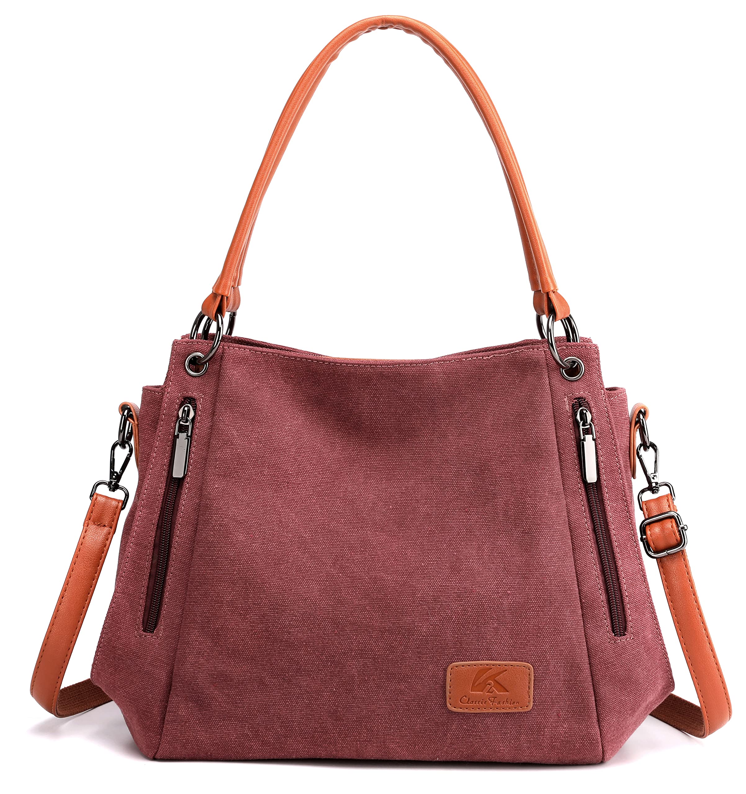 RAKEE Lucky Shoulder Bag, Handbag, Women's, Brand, Canvas, Crossbody Bag, Large Capacity, Durable, 4 Colors, 13Red