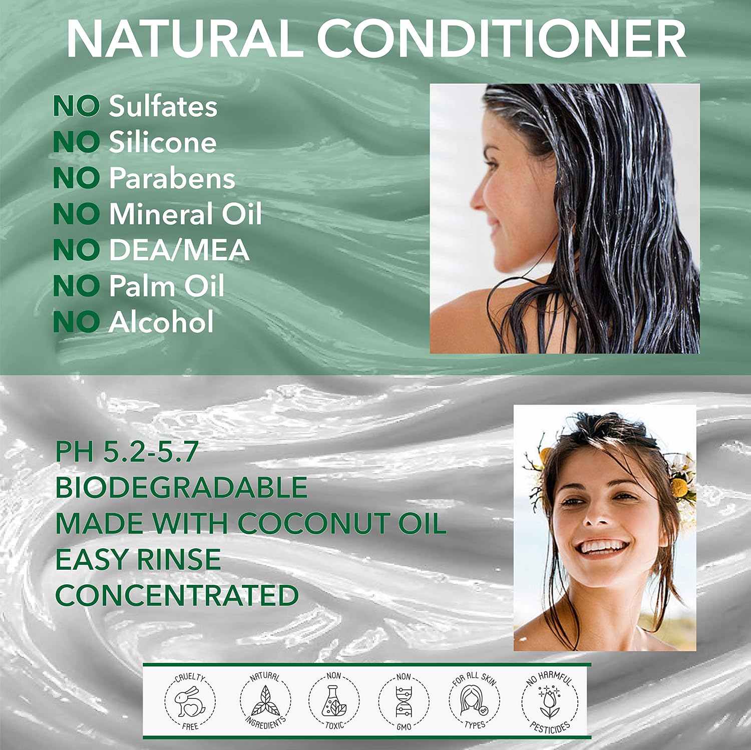 POO FREE Castor & Avocado Fortifying Conditioner, Density & Strength Formula, 99% Natural Origin, pH 5.5 Scalp-Neutral - Image 3