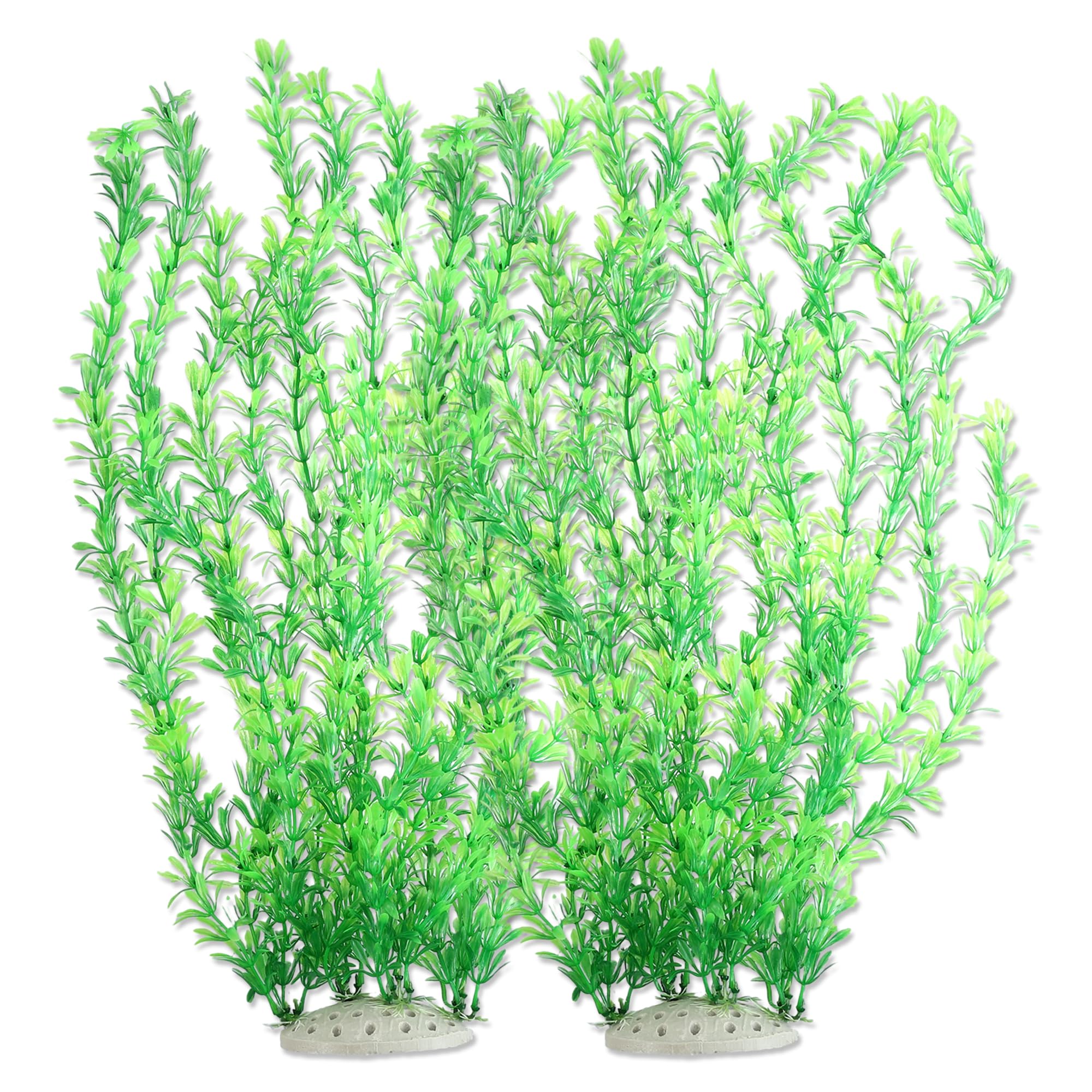 CAPASTEC Large Aquarium Plastic Plants, Tall Aquarium Plants, Big Aquarium Plastic Plants for Fish Tanks Decor, 20.47" Height (Green, 2pcs)