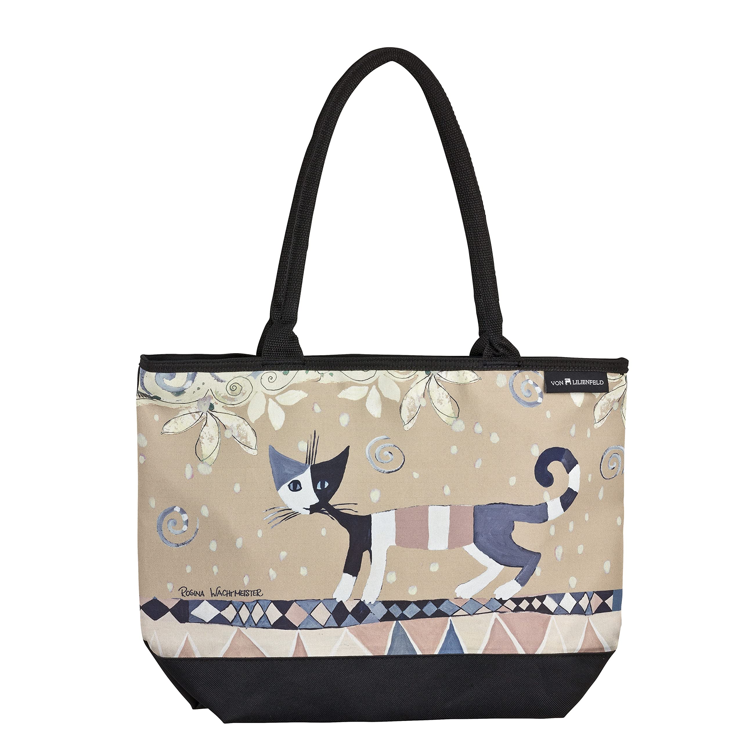 VON LILIENFELD Handbag Cats Rosina Wachtmeister Brunello Art Design Shopper Dimensions L 42 x H 30 x D 15 cm Beach Bag Handbag Office, multicoloured, Contemporary