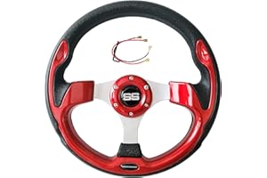 GREENCHOOSY Golf Cart Steering Wheel for EZGO Club Car and Yamaha red2