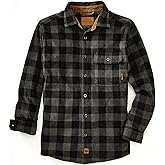 Venado Mens Plaid Shirts for Men - Heavyweight Buffalo Plaid Fleece Shirt - Soft