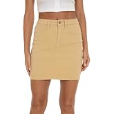 GUANYY Dames Denim Mini Rok - Stretchy Bodycon Jeans Rok Met Zakken, Clear Blue X-Large