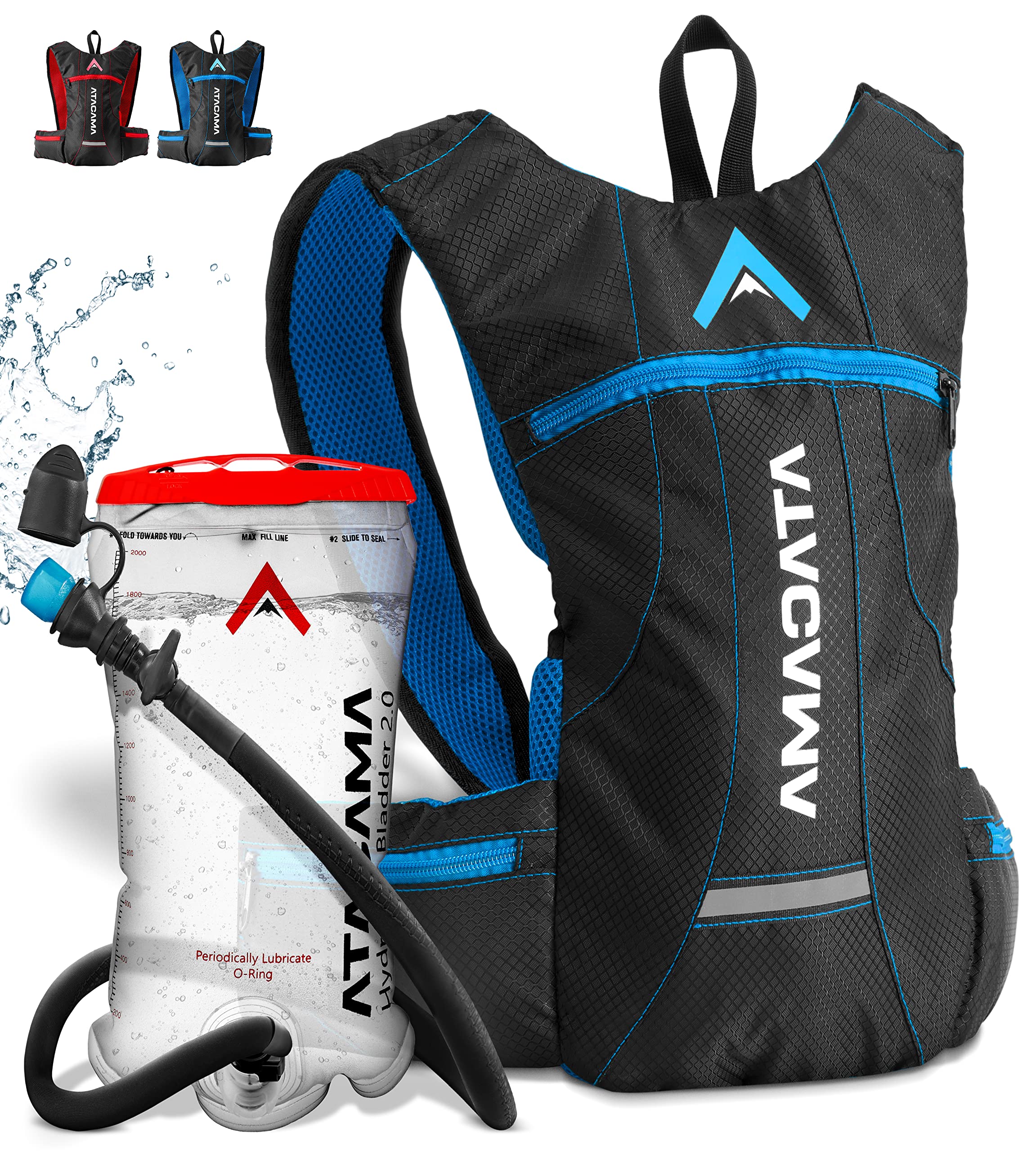 Atacama Running Vest Women & Men Hydration Backpack Water Bag - Running Backpack with / without Hydration Bladder - Running Hydration Vest Phone Holder - Bike Backpack with Hydration Pack Running Bag