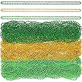St. Patrick's Day Bead Necklaces Bulk Mardi Gras Beads Dark Green, Light Green, Yellow Beaded Necklaces St. Patrick's Party Beads Necklaces 33 6 mm Holiday Beaded Costume Necklace for Party (36 Pcs)