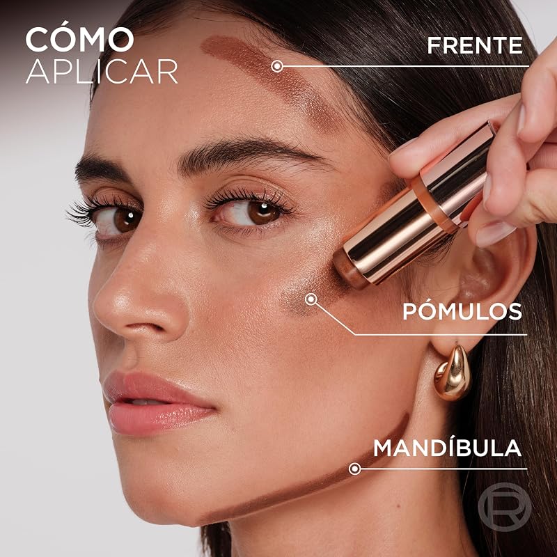 L'Oréal Paris Lumi Le Bronzer Stick Soleil Illuminating Bronzer Stick Construível e esfaçante, proporciona um brilho luminoso e banhado pelo sol