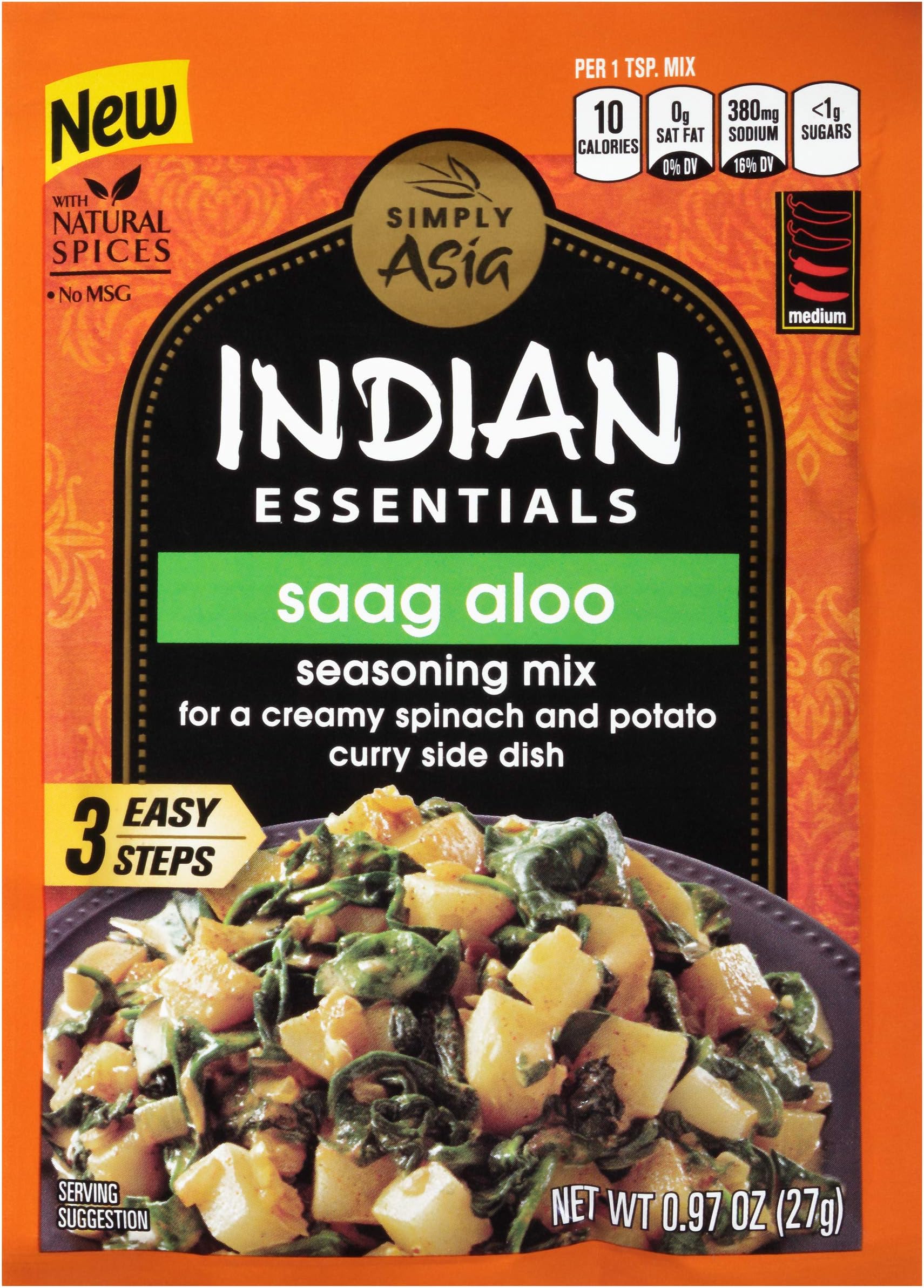 Indian Essentials Saag Aloo Seasoning Mix, 0.97 oz (Pack of 12)