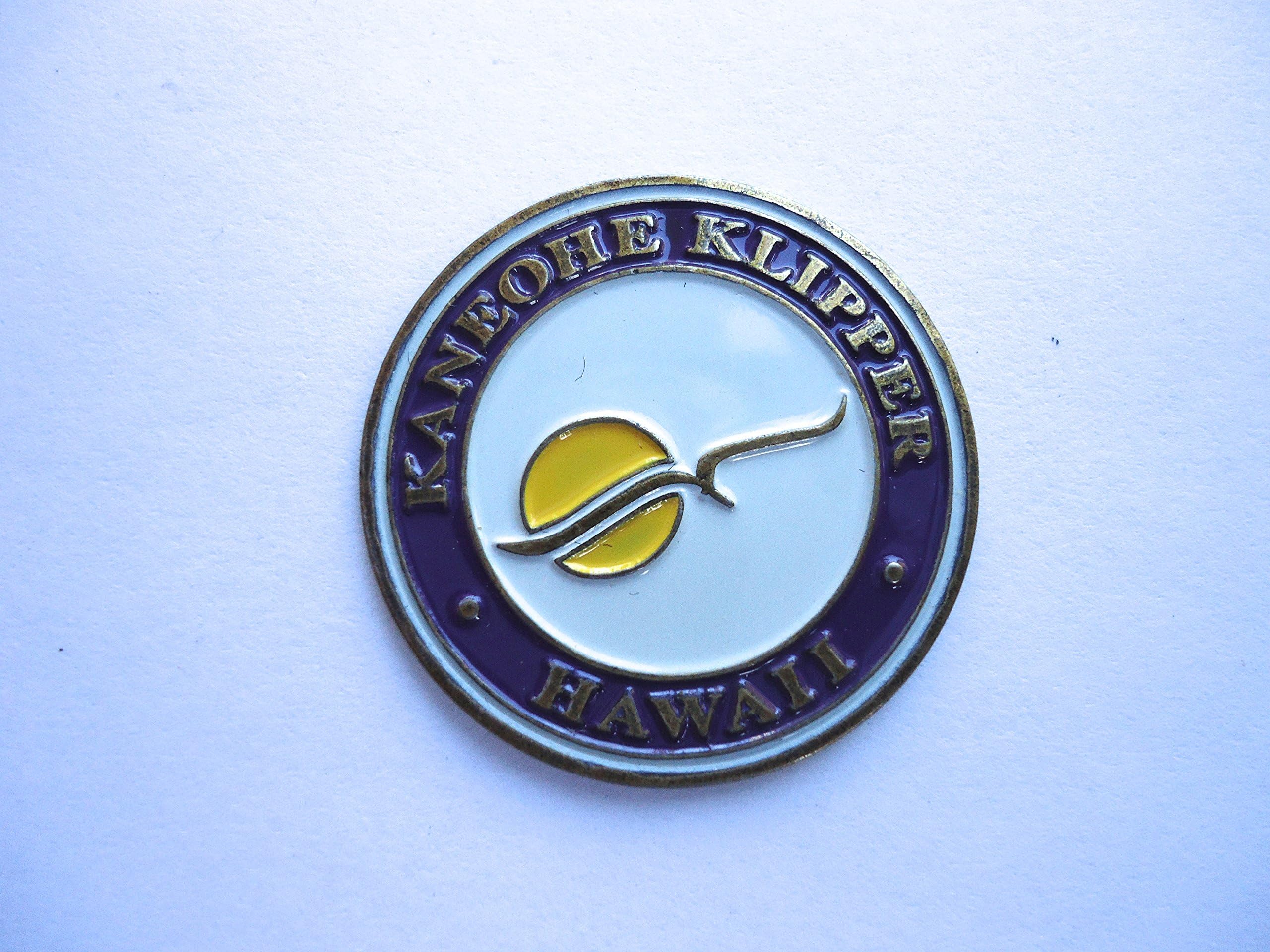 KANEOHE KLIPPER MARINE CORPS BASE HAWAII Purple/White Metal Golf Ball Marker