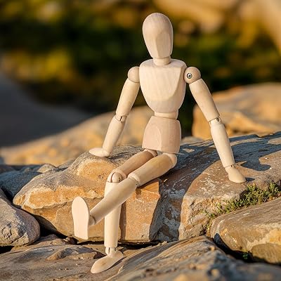 Kurtzy 30.5cm Wooden Human Mannequin with Stand - Fully Posable Artist Figure