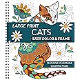 Large Print Easy Color & Frame - Cats (Stress Free Coloring Book)