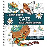 Large Print Easy Color & Frame - Cats (Stress Free Coloring Book)