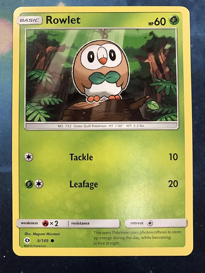 Amazon ポケモンカードゲーム 英語版 モクロー Pokemon Rowlet 9 149 Sun Moon トレカ 通販