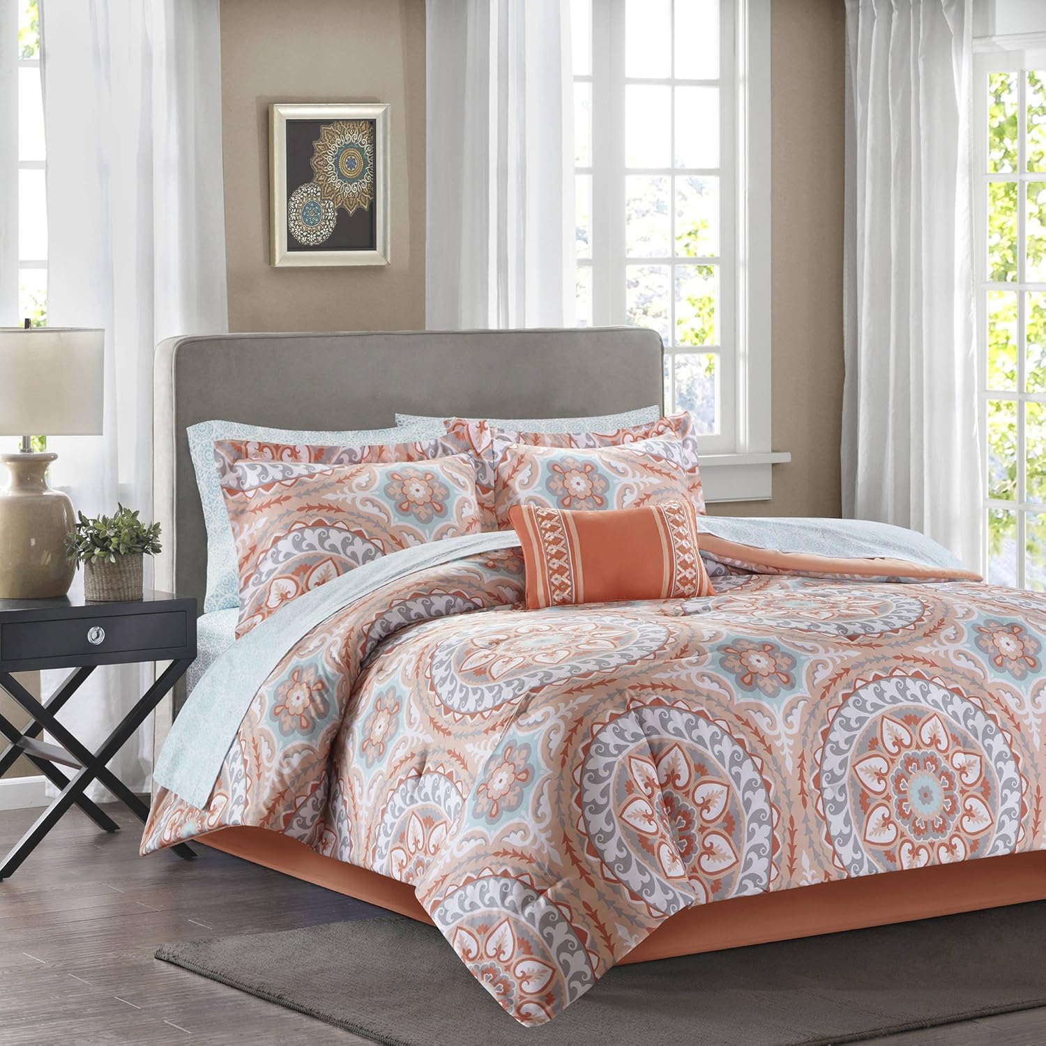 New Nepal Complete Bed Set Coral Twin