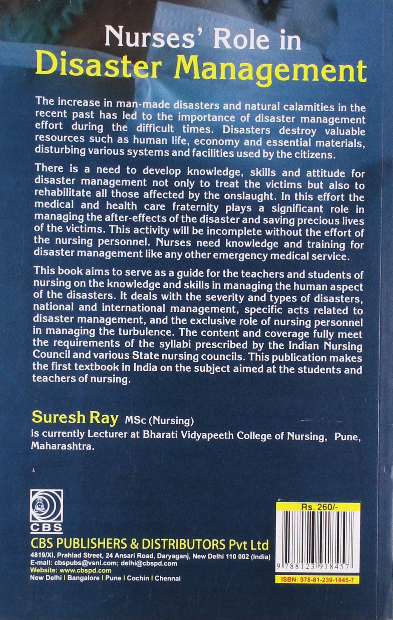 Nurse S Role In Disaster Management Suresh Ray 9788123918457 Amazon Com Books