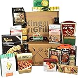 King Of The Grill - For Men Who Like to Grill, Grilling Gift Set with Rubs, Recipes, Beer Can Chicken Roaster, Sauces and Sna