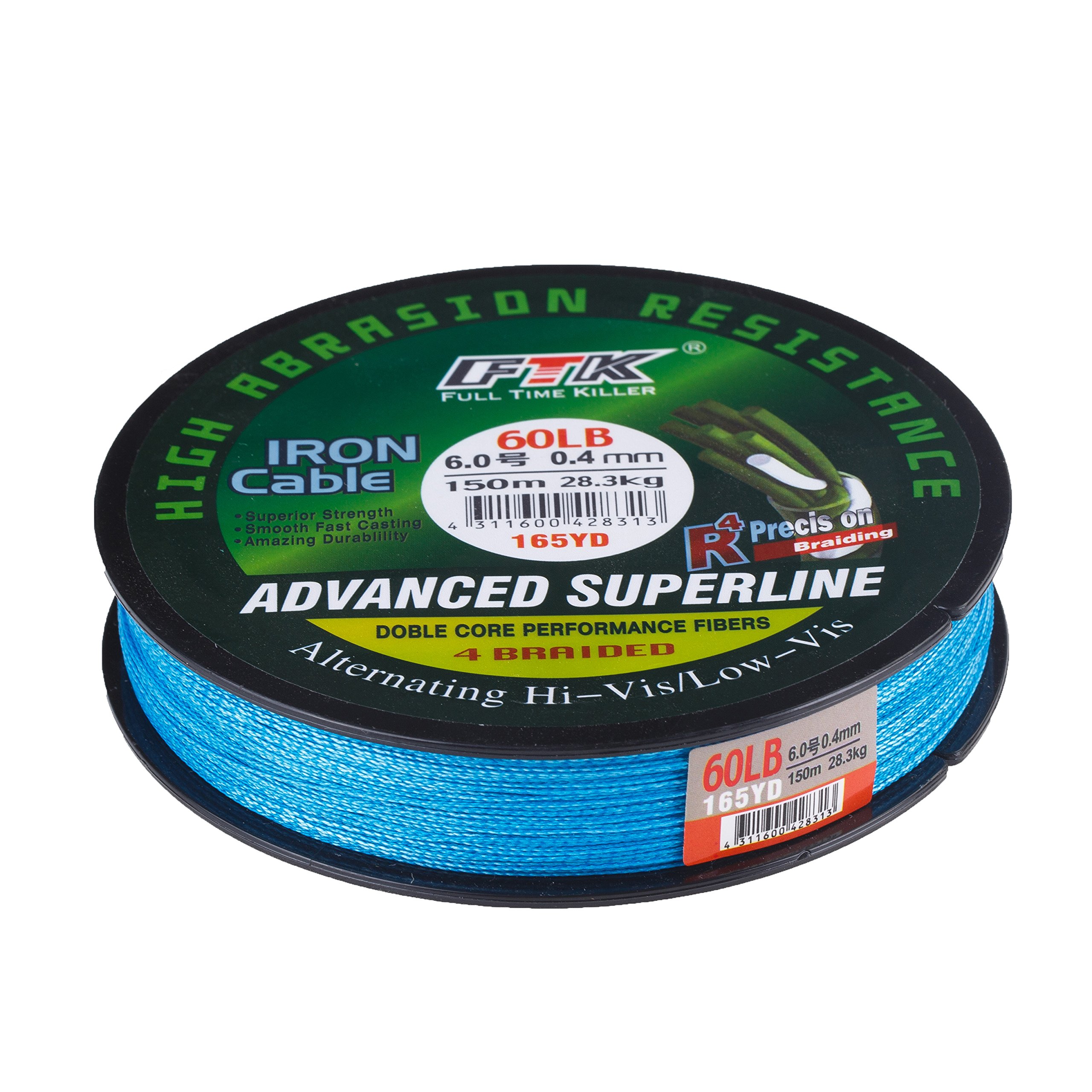 Full Time Killer Fishing Line Braided Strong 300M Green 15LB 30LB FTK(Blue,327yard/15LB)