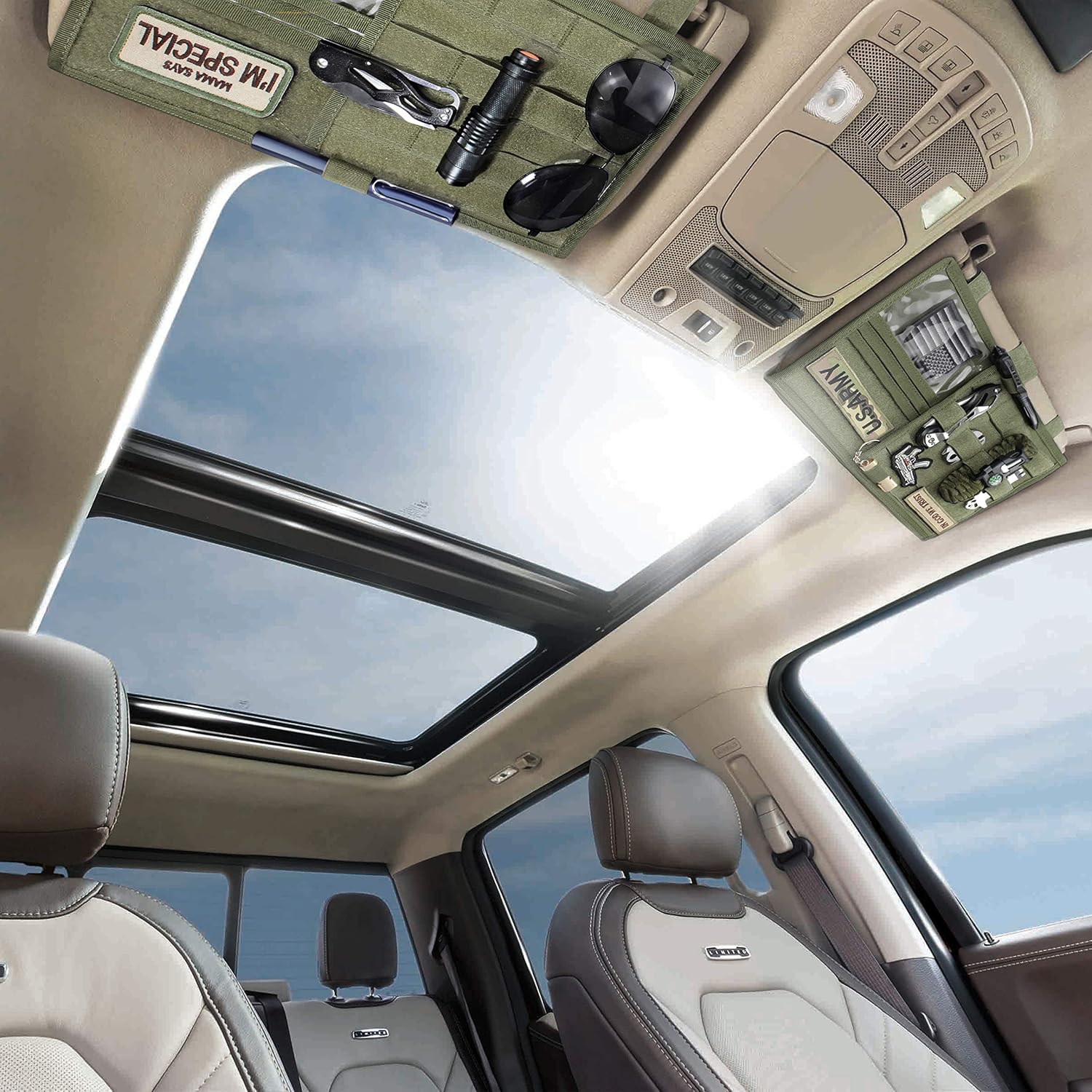 Large Molle Visor Panel Vehicle Tactical Sun Visor Holder Car Sunshade