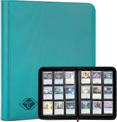 TiopLior Trading Card Binder 432 Pockets 9-Pocket Pages Teal MTG Sports