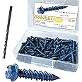 Bobibbi 1/4 x 1-1/4" Hex Head Concrete Screw Anchor, for Anchoring to Masonry, Block or Brick (100Pcs)