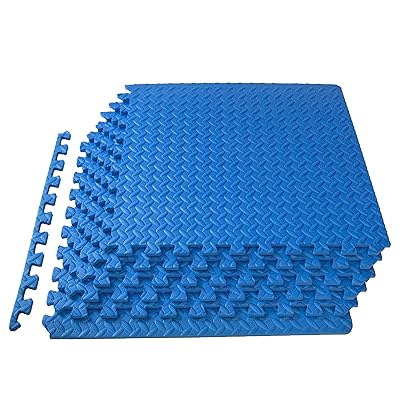 ProsourceFit Puzzle Exercise Mat &frac12;&rdquo;, EVA Foam Interlocking Tiles Protective Flooring for Gym Equipment and Cushion for Workouts