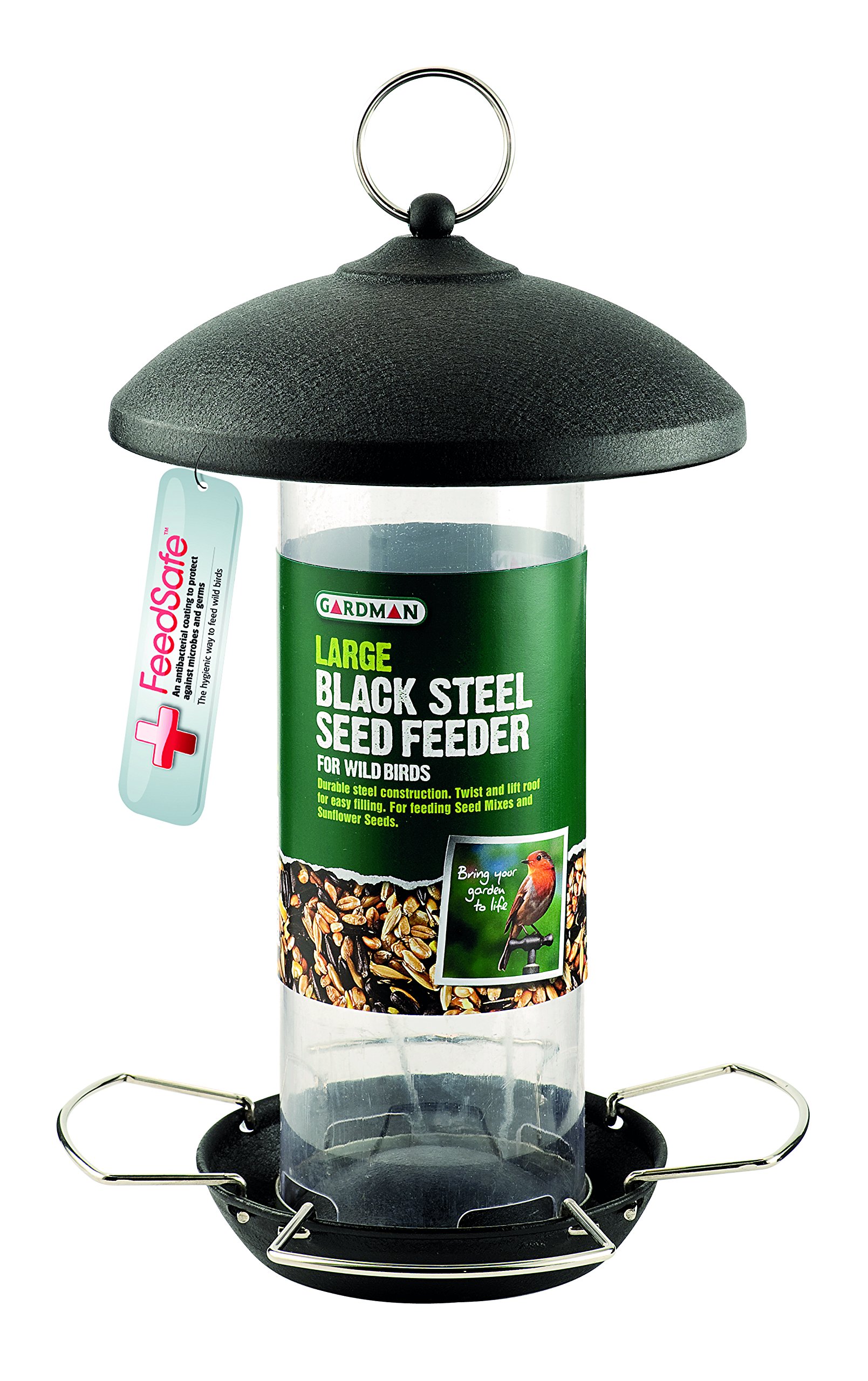 Gardman A01513 Black Steel Seed Feeder Bird, 2 x 13 x 10 cm — image 1