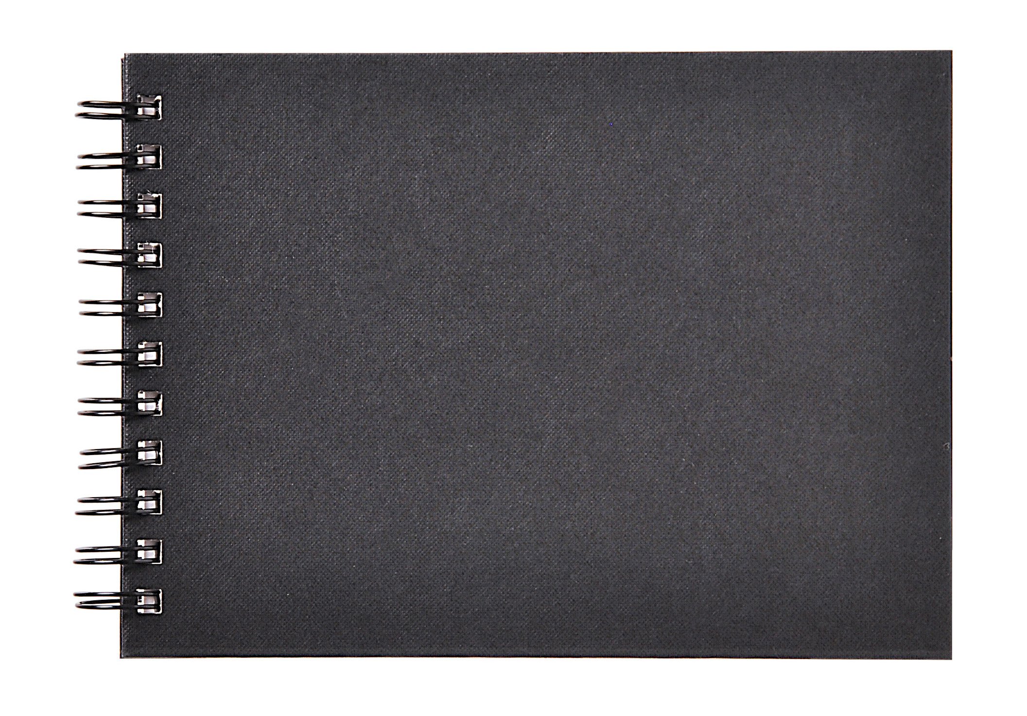Clairefontaine - Ref 134257C - Goldline Wirebound Pad (64 Ivory Sheets) - A5 Size, 140gsm Paper, Landscape Layout - Black Cover - Suitable for Dry Techniques