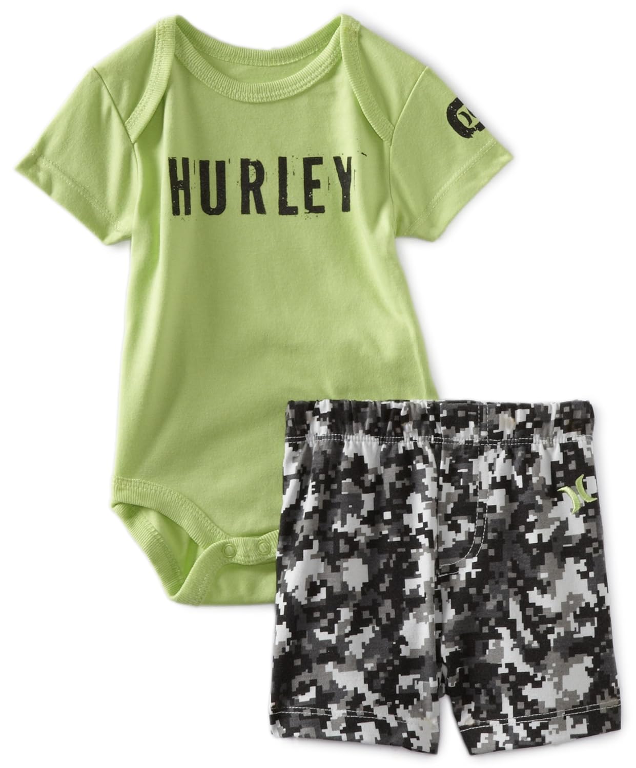Hurley Babyboys Newborn Creeper and Pant, Lime, 69 Months