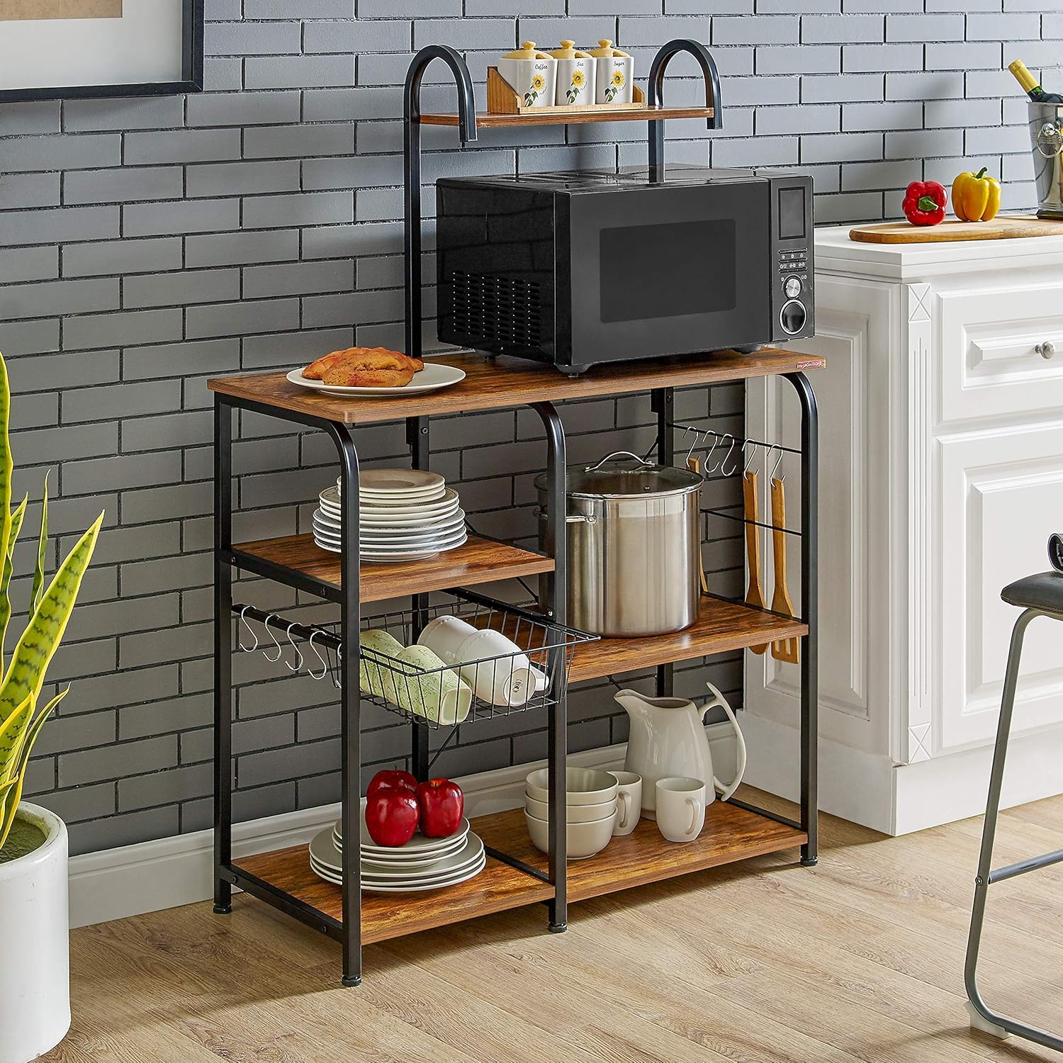 Mr IRONSTONE 3-Tier+4-Tier Kitchen Baker's Rack and 3-Tier+3-Tier Kitchen Baker's Rack （Vintage） - Standing Baker's Racks