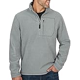 Coleman Men's Quarter Zip Pullover Knit Long Sleeve Sweatshirt with Zippered Chest Pocket and Stand-Up Collar