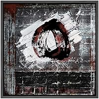 SIGNWIN Framed Canvas Wall Art White Paint with Black and Red Circle Abstract Texture Modern Art Industrial Dramatic for Living Room, Bedroom, Office - 16